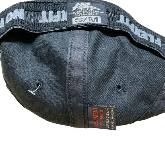 No Fear Hat Skull Flag Flex Ball Cap Black Red Stitching Small/Medium - Picture 7 of 16